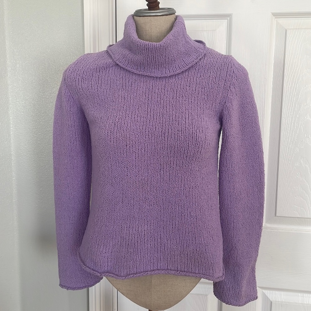Vintage Y2K gap sweater cowl neck pull over lavender purple women’s size 12 XL